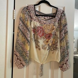 Free people floral print blouse